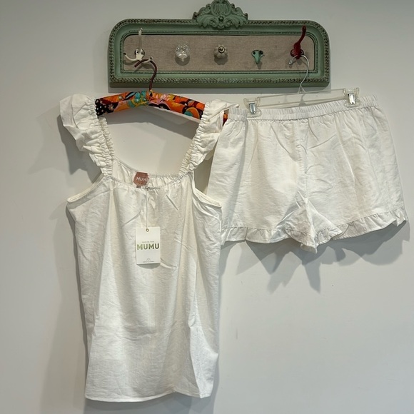 Show me your mumu 2 piece ruffle tank top and shorts light weight cotton size XL - Picture 1 of 9